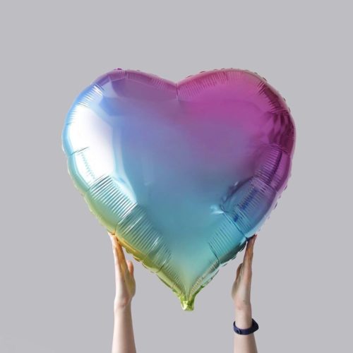 Шар сердце, Радуга 45 см, Испания