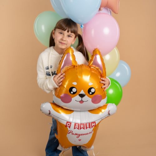 Шар фигурный собака Корги на День Рождения — изображение 2