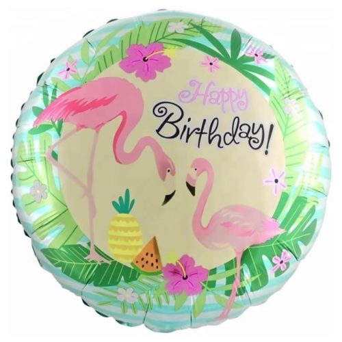 Круг "Happy birhday" фламинго